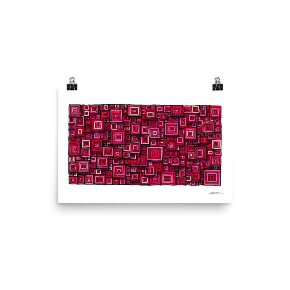 Squares with Squares B[R]GY - Poster Print - MJS.ART