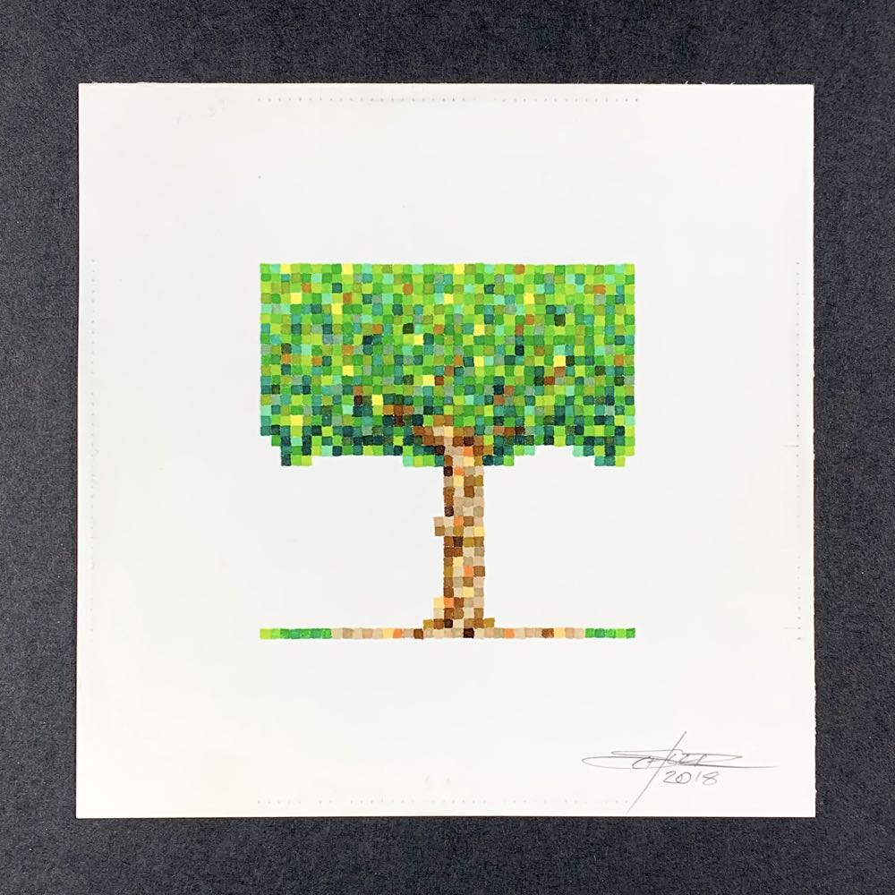 8-bit Tree - Original Art - MJS.ART