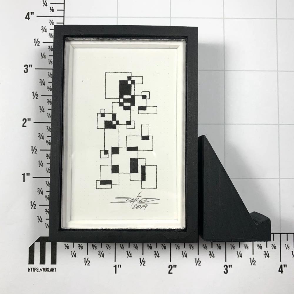 Black-White Tiny Grid 1 - Original - MJS.ART