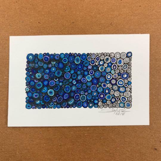 Circles with Circles; Blue Fade - Original - MJS.ART