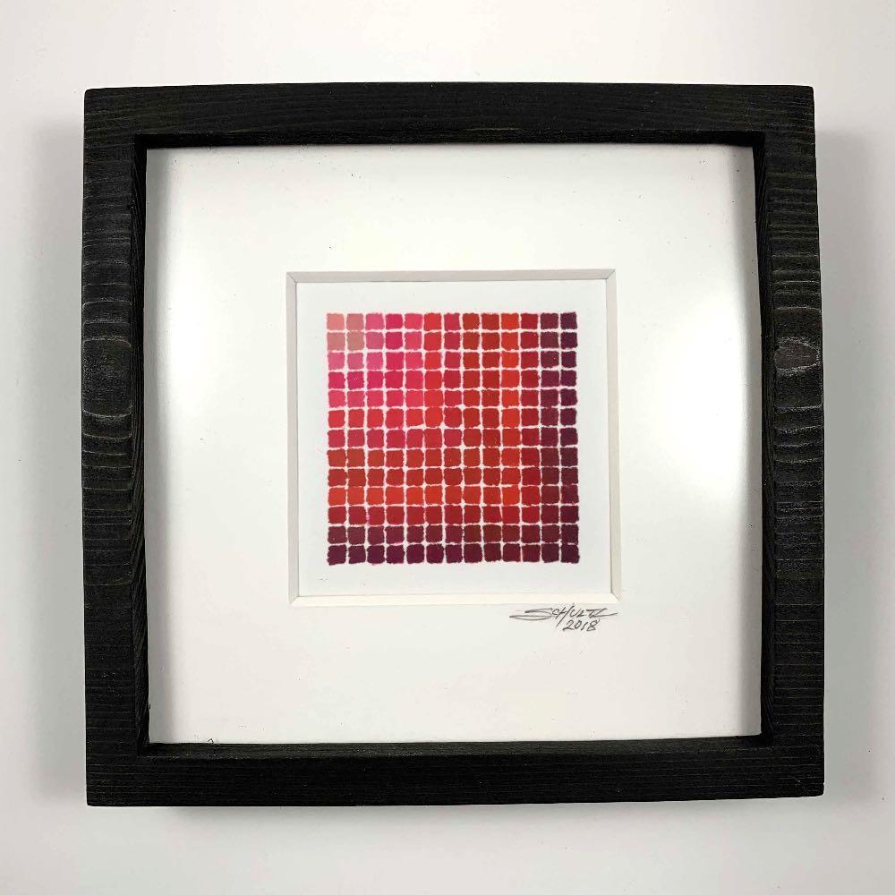 Framed Red Spectradient Pair A & B - Original - MJS.ART