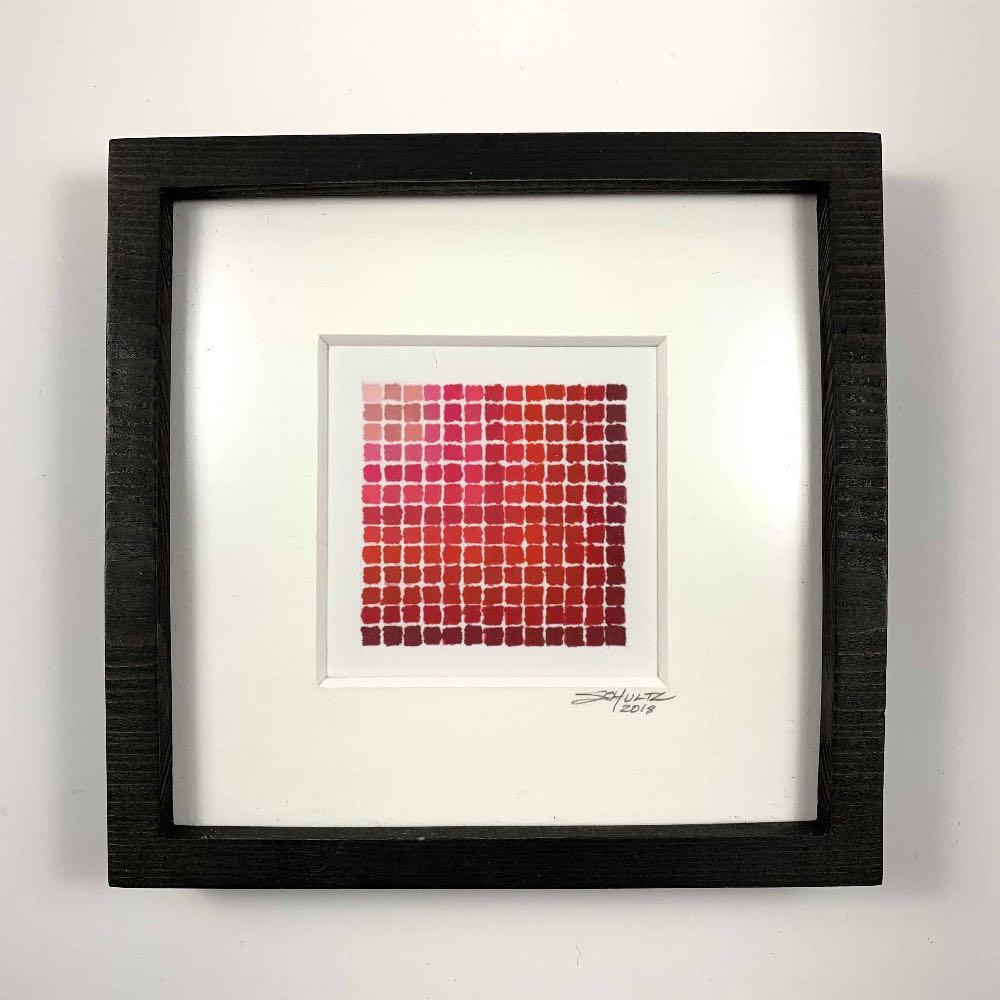 Framed Red Spectradient Pair A & B - Original - MJS.ART