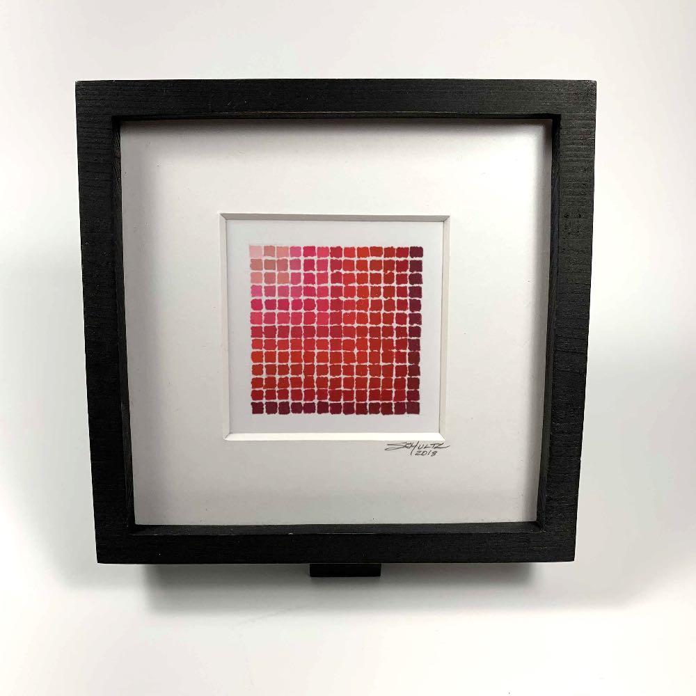Framed Red Spectradient Pair A & B - Original - MJS.ART