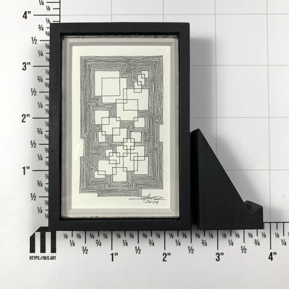 Framed Super Dense Tiny Grid 1 - Original - MJS.ART