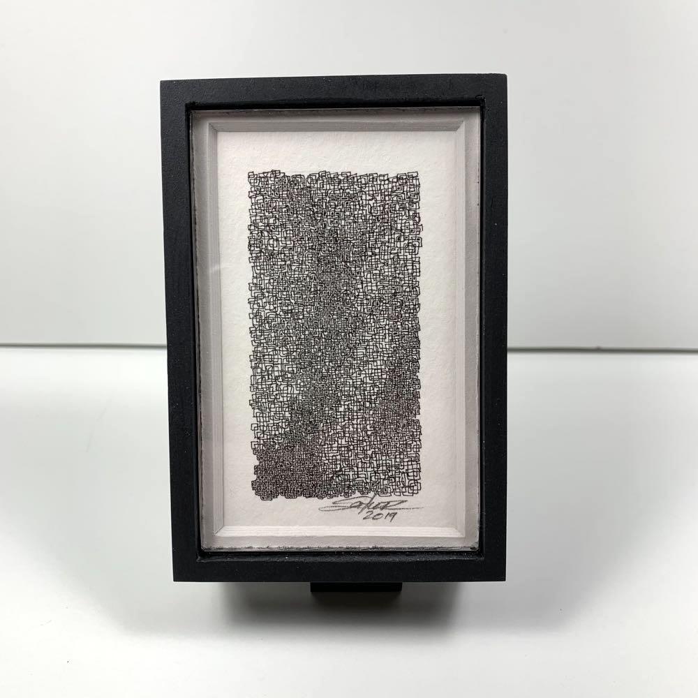 Framed Tiny Lattice Monochrome #1 - Original - MJS.ART