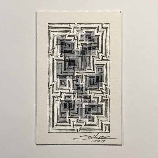 Grayscale Tiny Grid #1 - Original - MJS.ART