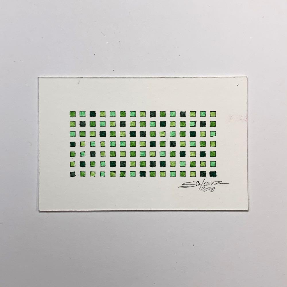 Green Grid Study #1 - Original - MJS.ART