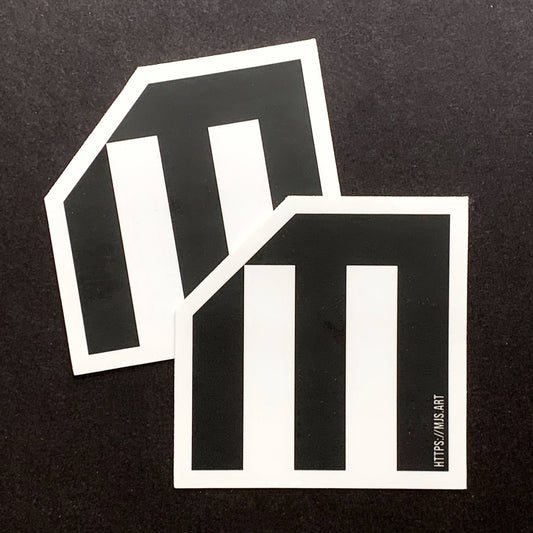 MJS.ART Logo Black on White Sticker Pack - MJS.ART