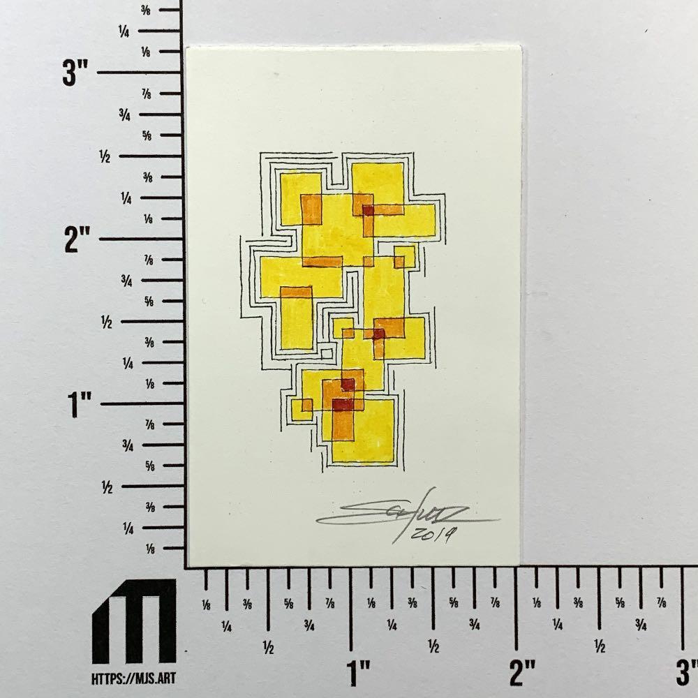 Red|Orange|Yellow Tiny Grid #1 - Original - MJS.ART
