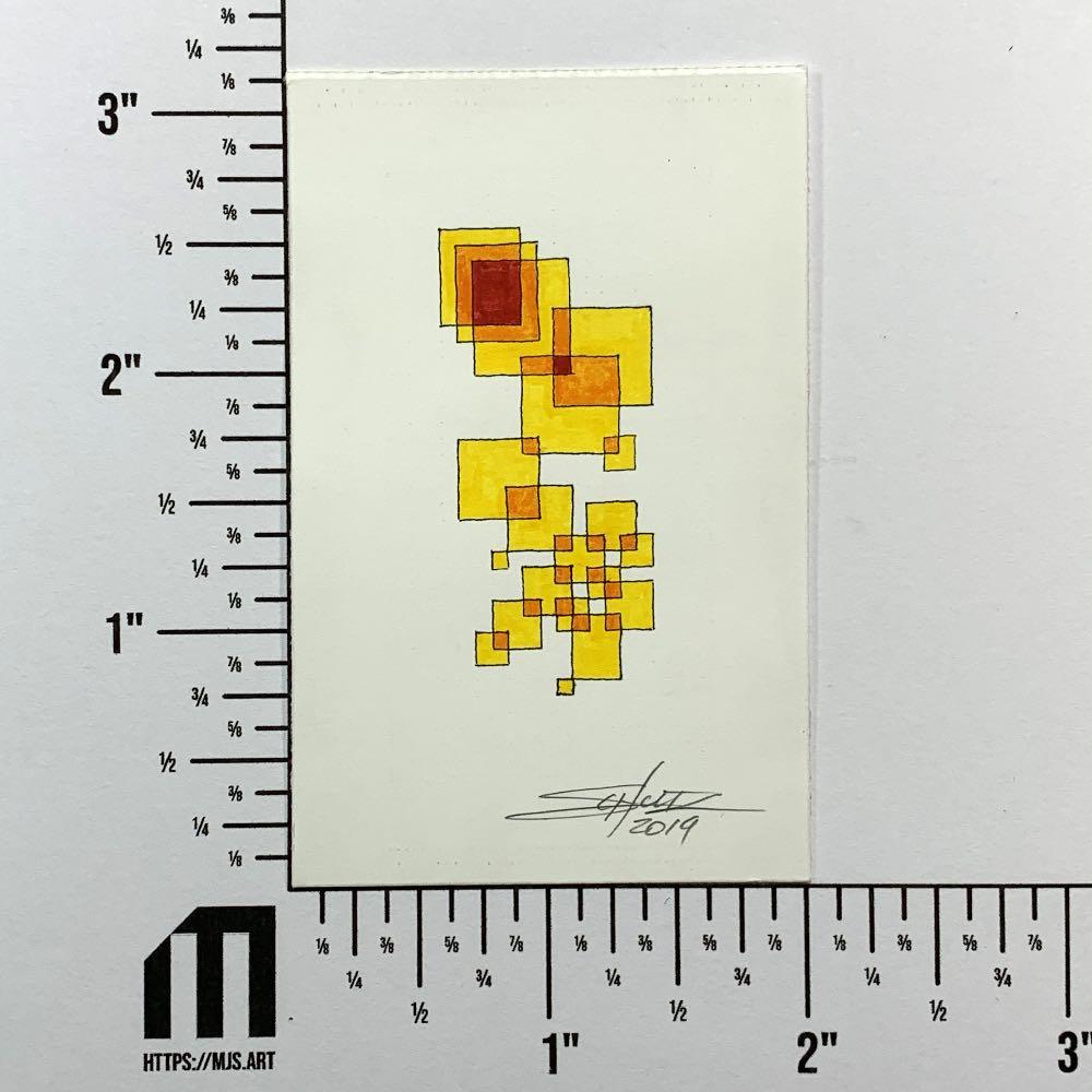 Red|Orange|Yellow Tiny Grid #2 - Original - MJS.ART