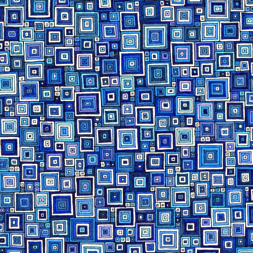 Squares with Squares; Cobalt; v001 - Original Art - MJS.ART