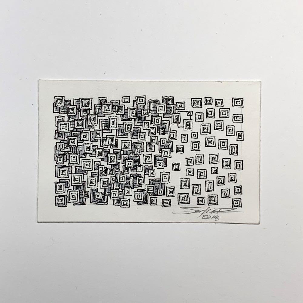 Squares with Squares Fading Cluster Study #1 - Original - MJS.ART