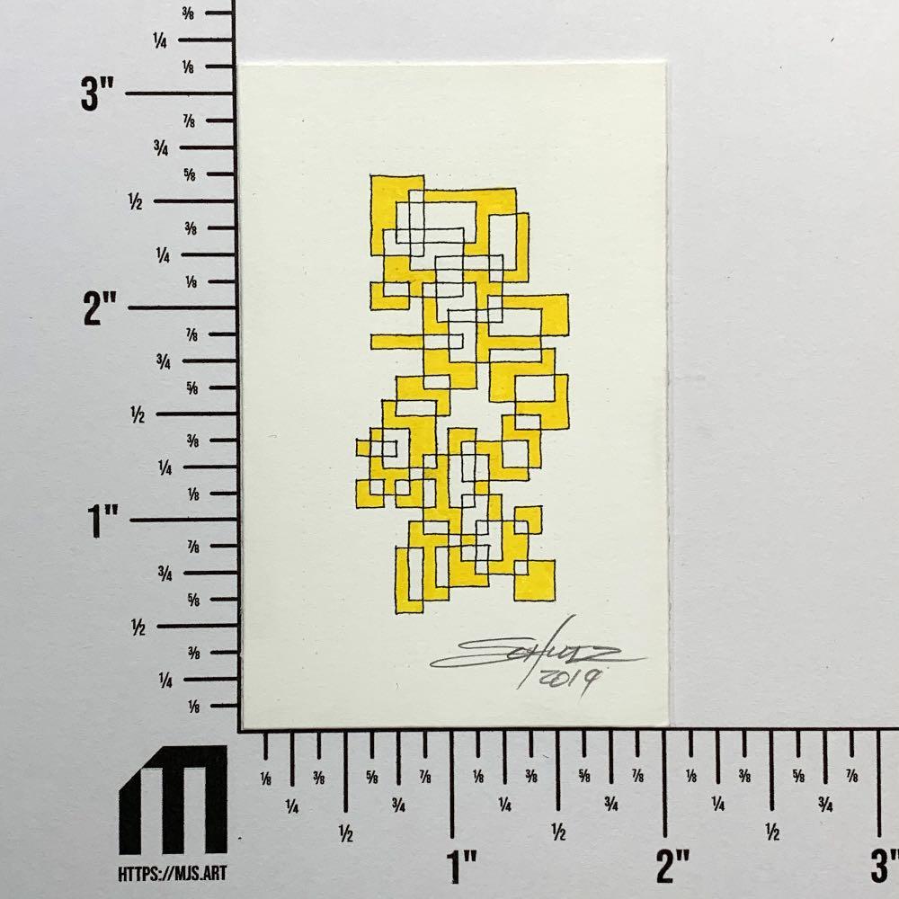 Yellow TIny Grid #1 - Original - MJS.ART